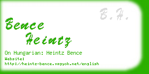 bence heintz business card